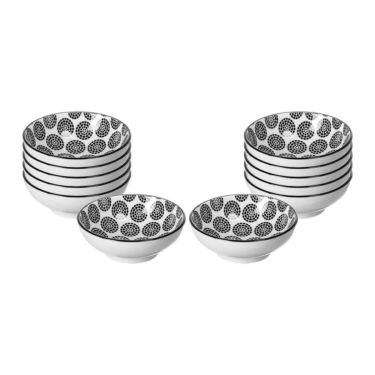 DIPSCHALEN Takeo Circles schwarz-weiß ø 8 cm 12er Set - Schwarz/Weiß, Keramik (8cm) - Ritzenhoff Breker