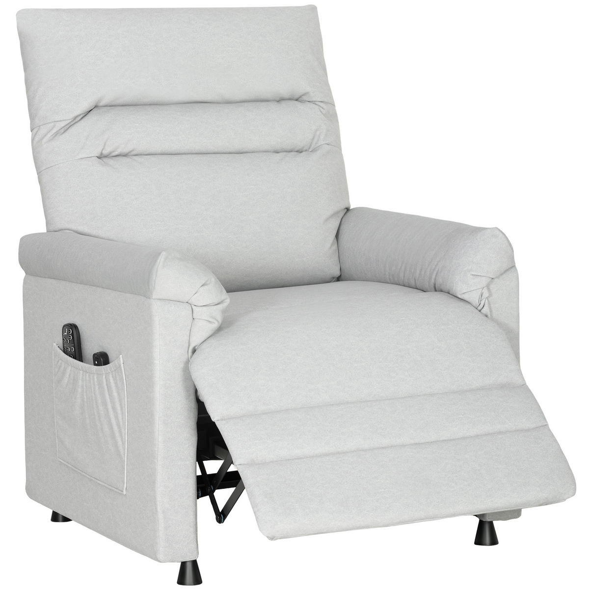 MASSAGESESSEL DE-15448 leiser Motor mit Massage & Heizung Grau - Hellgrau, Metall (82/106/99cm) - ComfortXL
