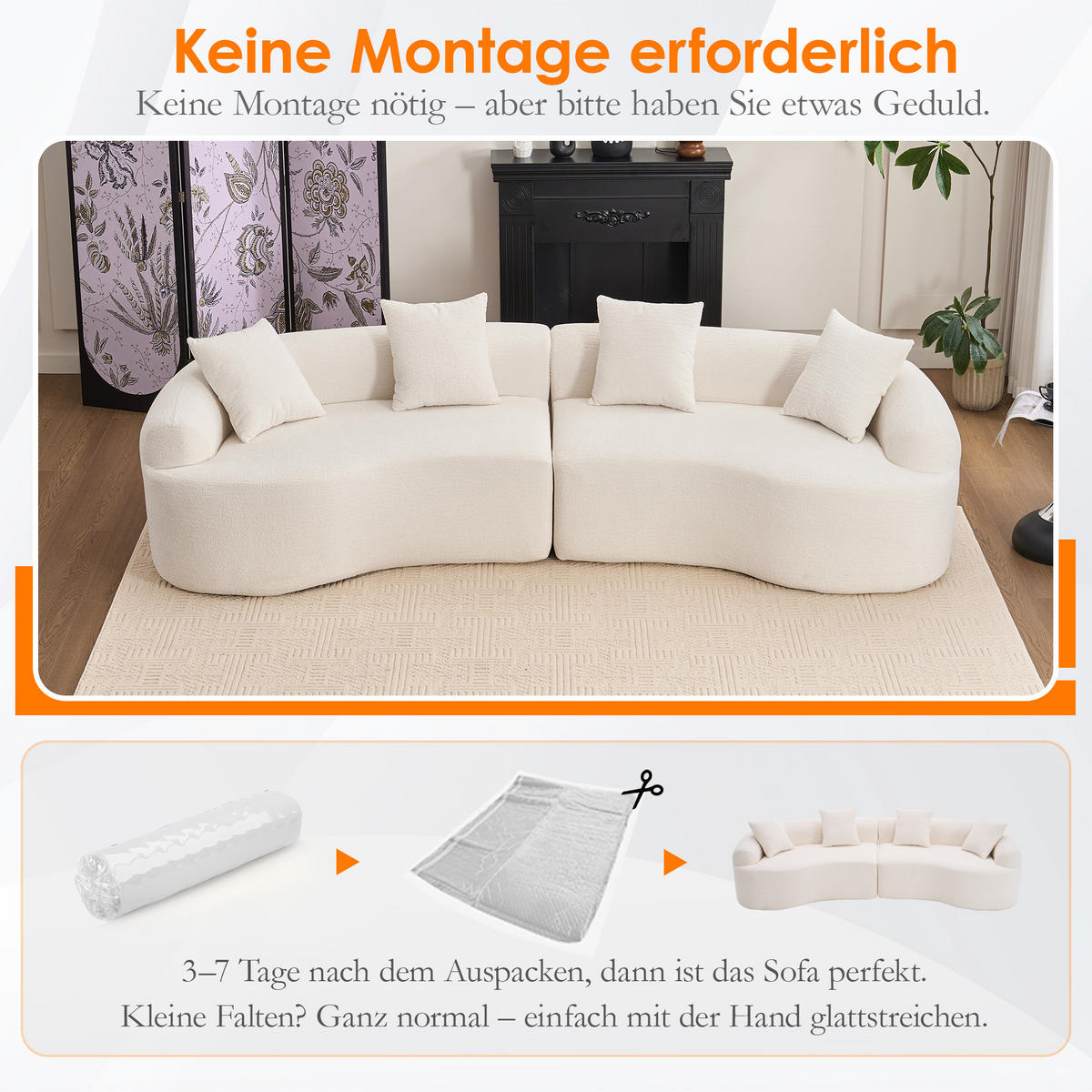 ECKSOFA 275/115/63 cm Weiß Chenille - Weiß, Textil (275/115cm) - Oxeza