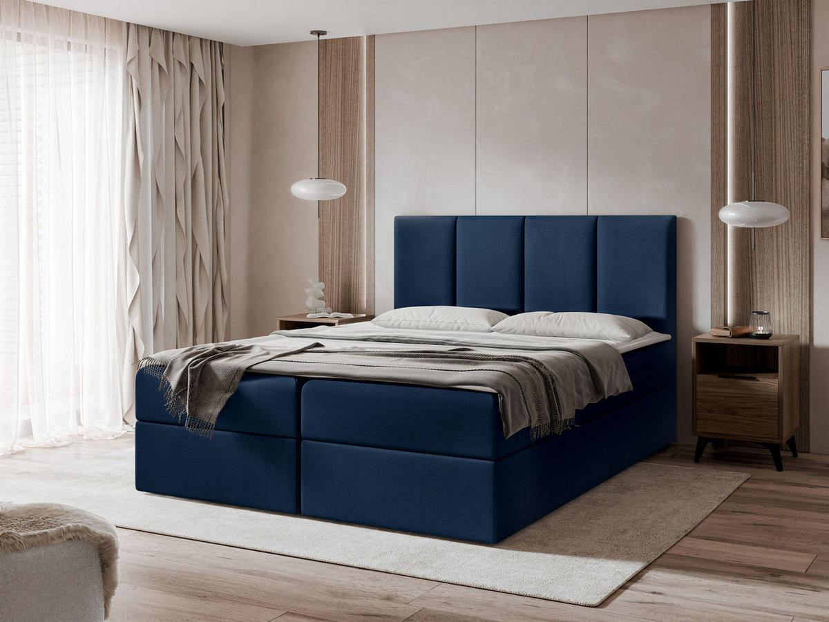 BOXBETT Rebos - H3 - Blau, Holz/Textil (140/200cm) - MIRJAN24