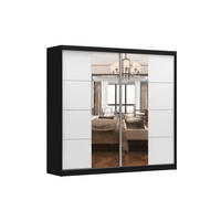SCHIEBETÜRENSCHRANK - BEN 38 233 CM (Schwarz) - Schwarz, Holzwerkstoff (233/218/61cm) - Möblo
