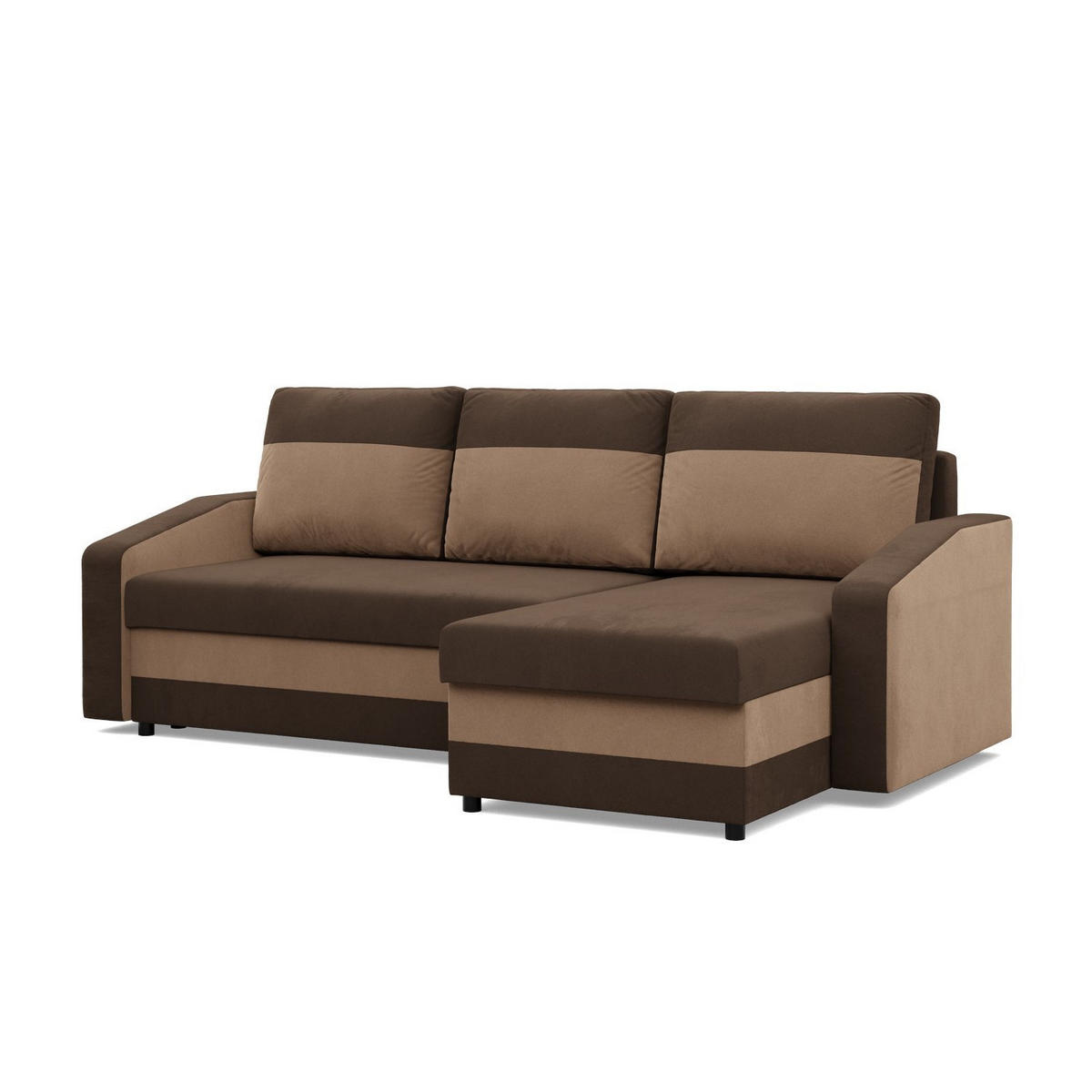 ECKSOFA MIT SCHLAFFUNKTION ORION, Dunkelbraun + Braun - Multicolor, Textil (231/140cm)