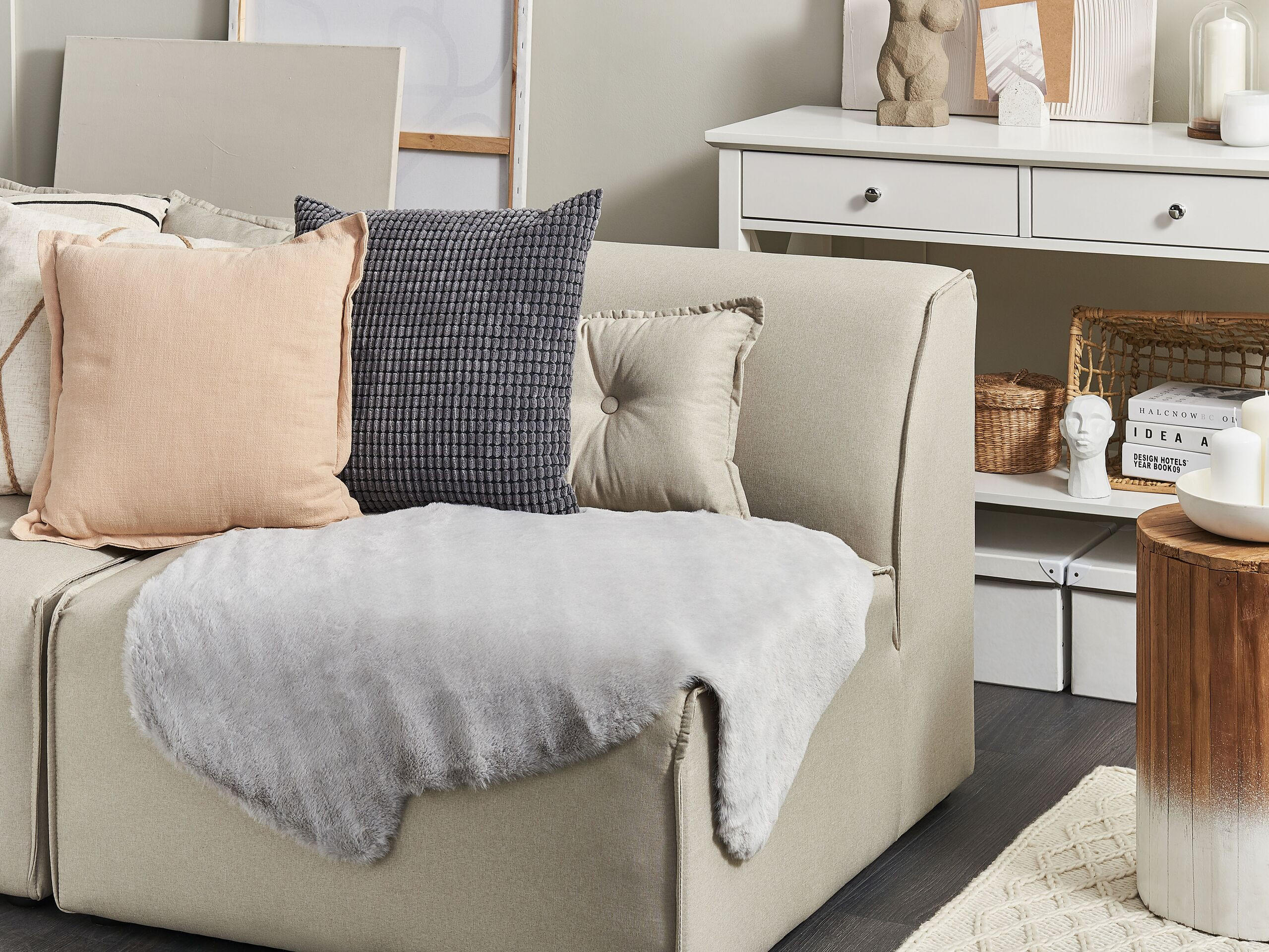 KUNSTFELL-TEPPICH Undara 90/60 cm - Grau, Kunststoff (60/90cm) - Beliani