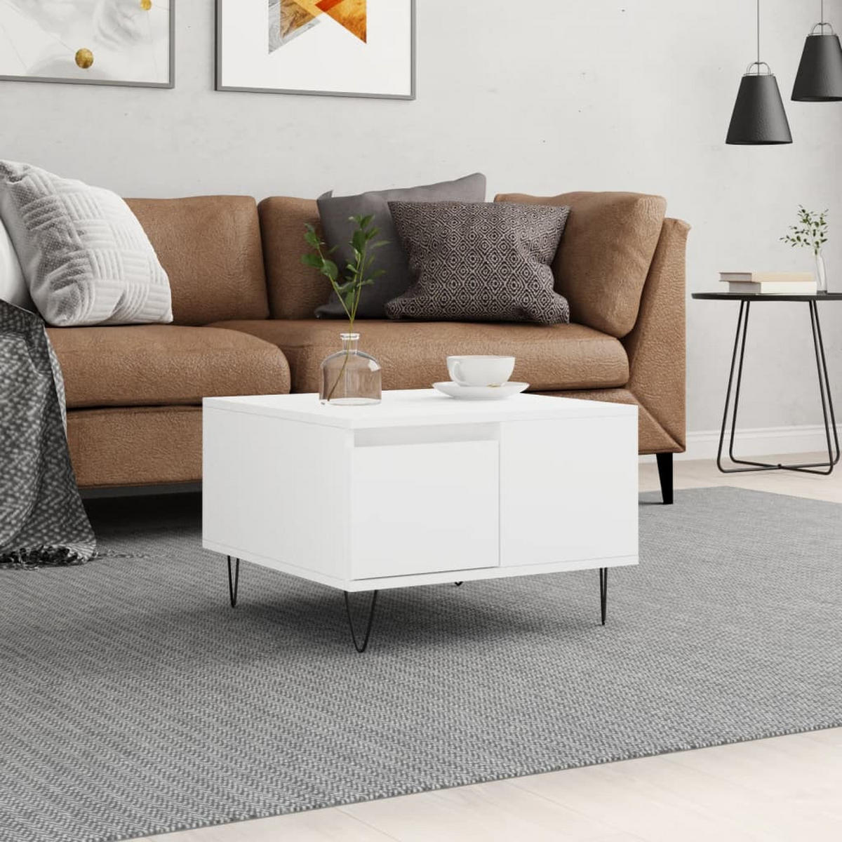 COUCHTISCH Weiß 55x55x36,5 cm Holzwerkstoff - Weiß, Holzwerkstoff (55/55/36.5cm) - furnicato