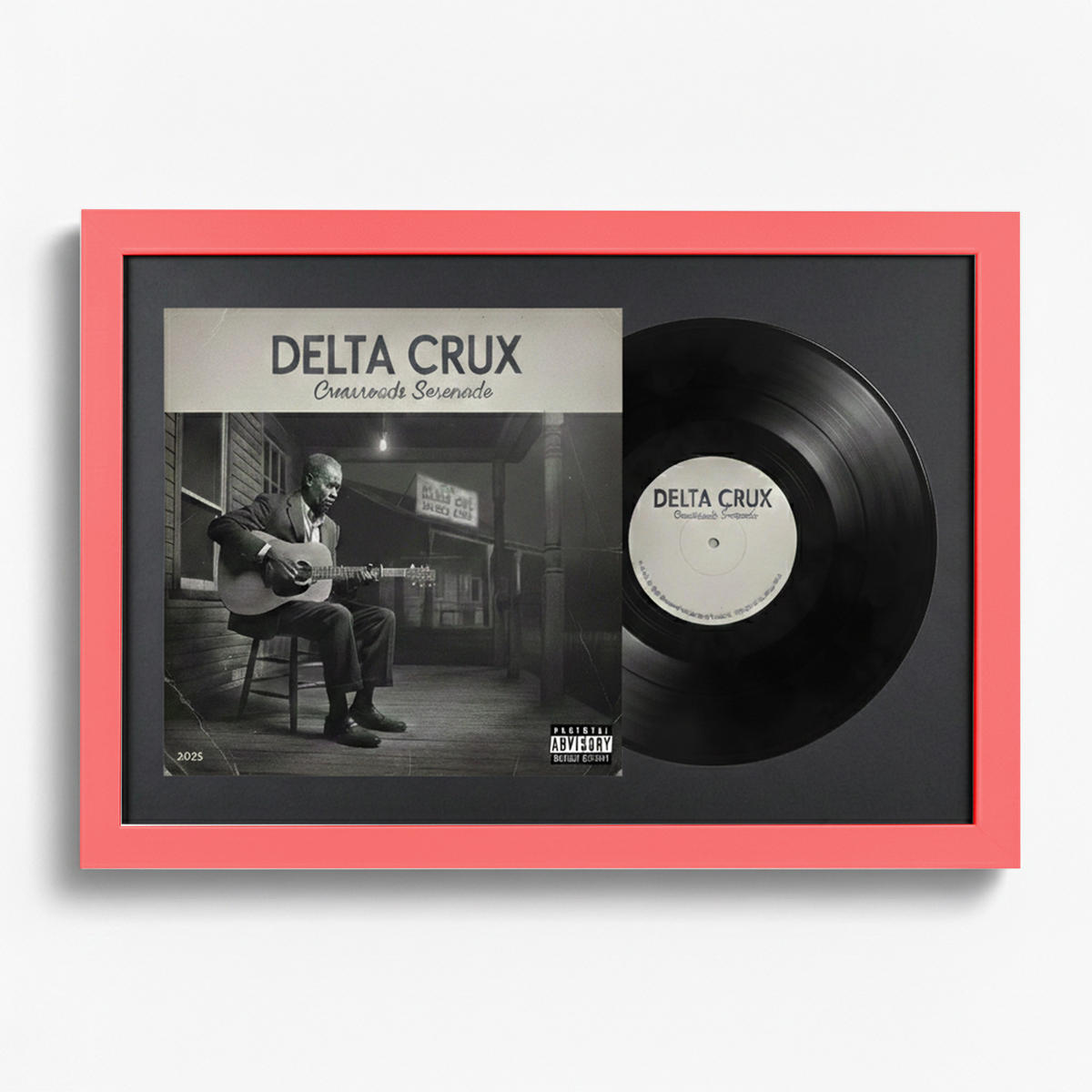 SCHALLPLATTEN RAHMEN 40/60 für Cover & Vinyl - Rot, Holz (60/40cm) - K-Möbel