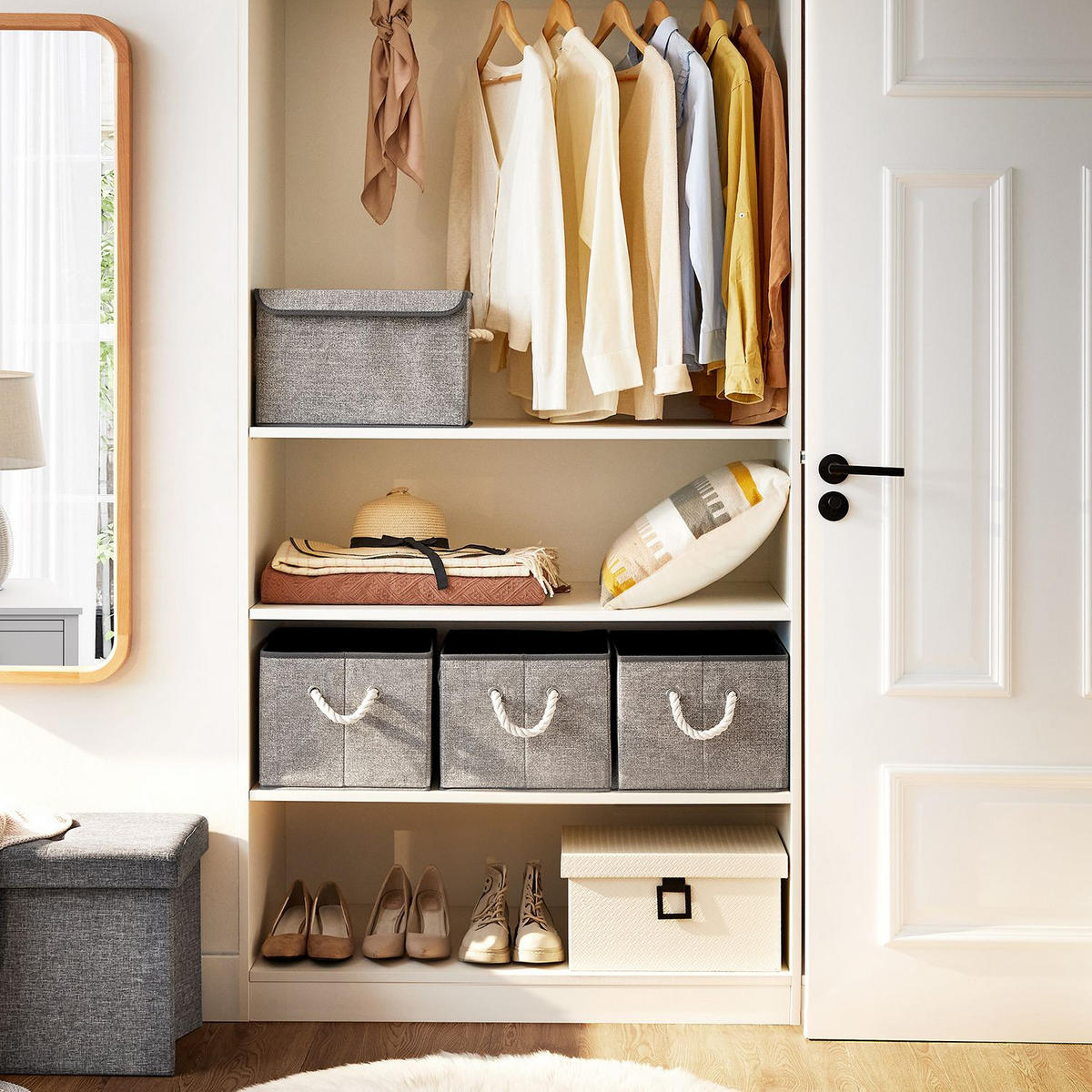 AUFBEWAHRUNGSBOX KIEV - Grau, Textil (30/25/40cm) - Hansiro