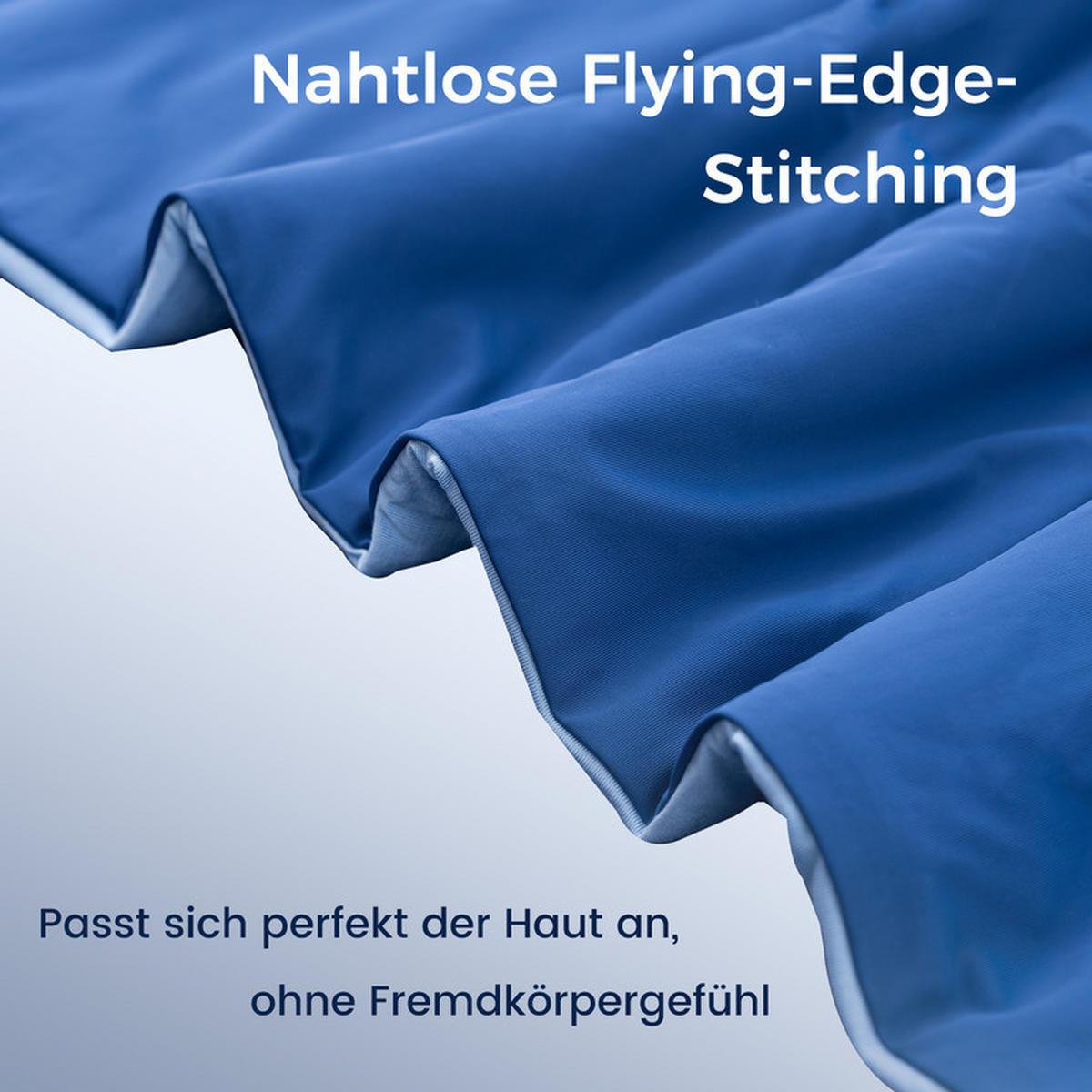 SOMMERDECKE 140x200 cm Blau kühlend antibakteriell leicht atmungsaktiv wendbar OEKO-TEX® - Blau, Textil (140/200cm) - CHICASA