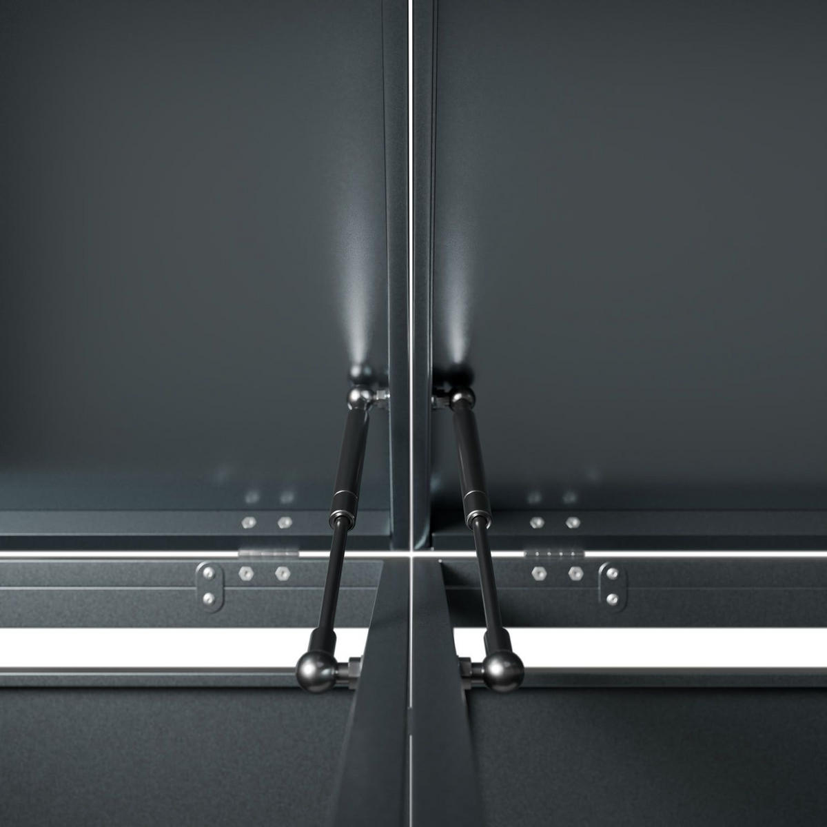 MÜLLTONNENBOX Arel 4er-Set - Anthrazit, Metall (272/120/80cm) - Juskys