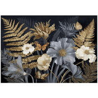 FOTOTAPETE Blätter Blumen Grau 400x280 cm - Multicolor, Papier (400/280cm) - Wallarena