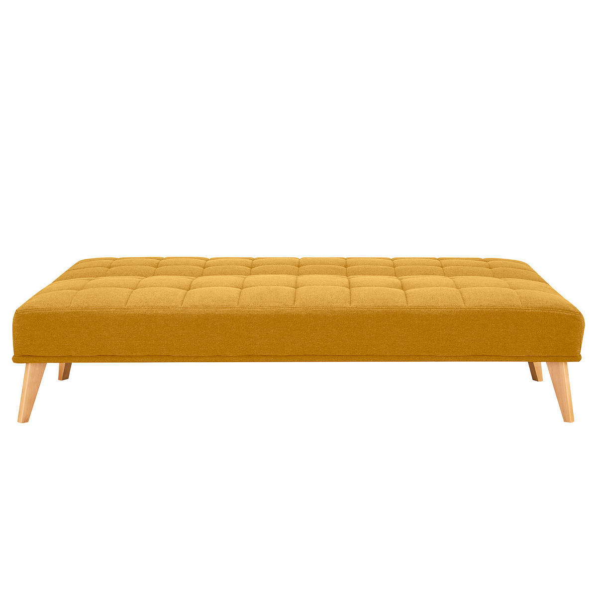 SCHLAFSOFA - Hellbraun/Gelb, Holz/Birkenholz (180/81/86cm) - home24