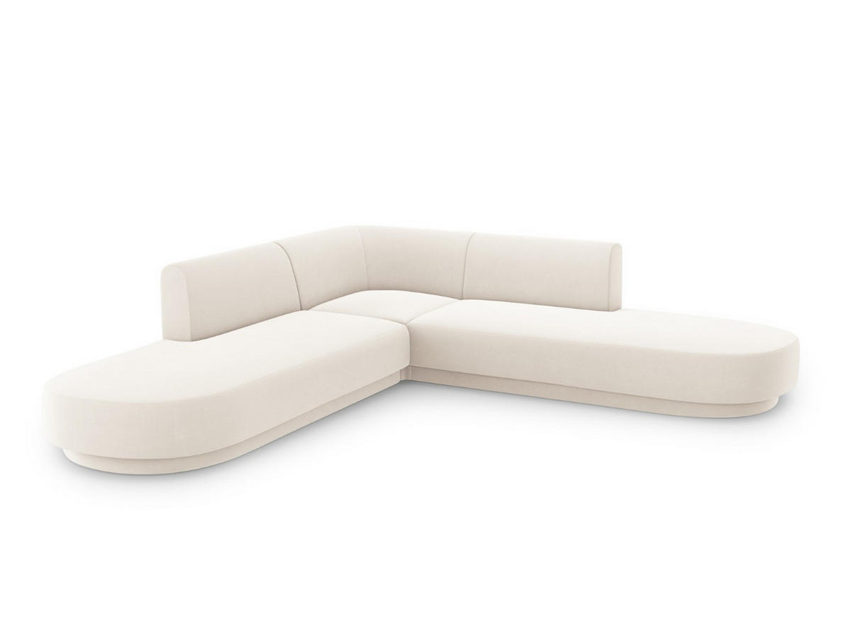WENDBARES-ECKSOFA Miley aus Samt leichtes beige 5 Sitzplätze - Beige, Textil (248/248cm) - Micadoni