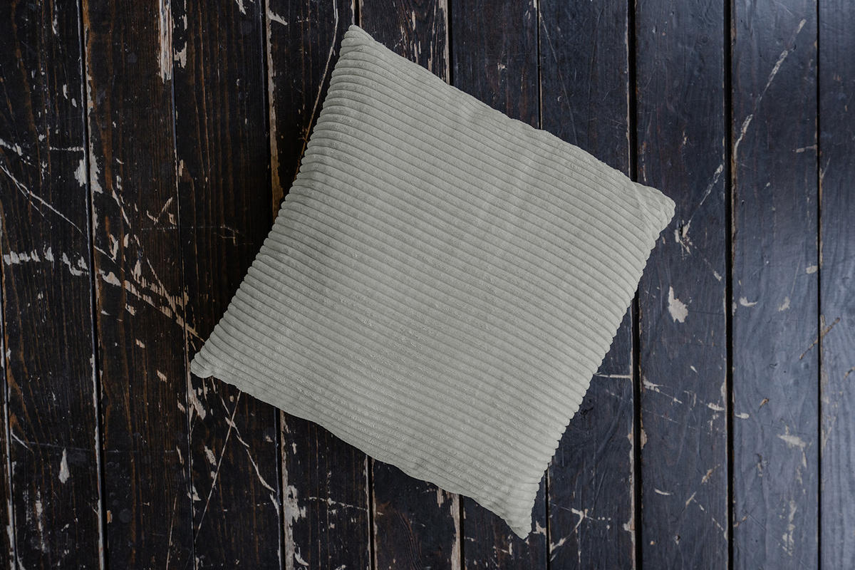 SPITZKISSEN MADELINE Hellgrau Cord - Hellgrau, Textil (50/14cm) - KAWOLA
