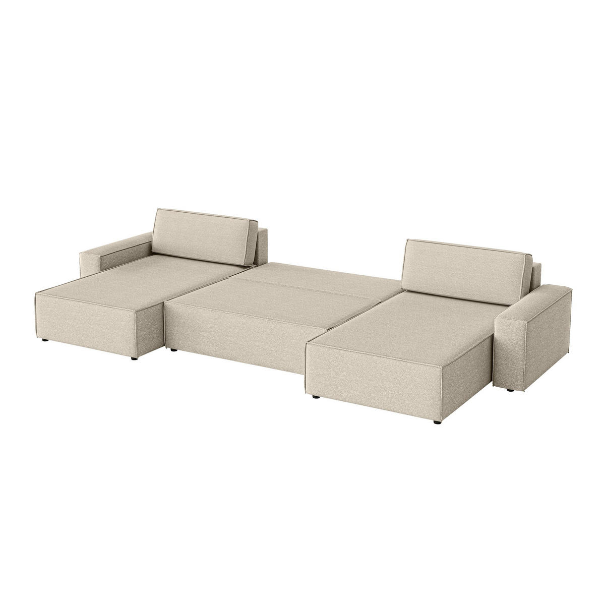 WOHNLANDSCHAFT Lummo U mit Schlaffunktion, Beige - Beige, Textil (386/70/185cm) - Fedve