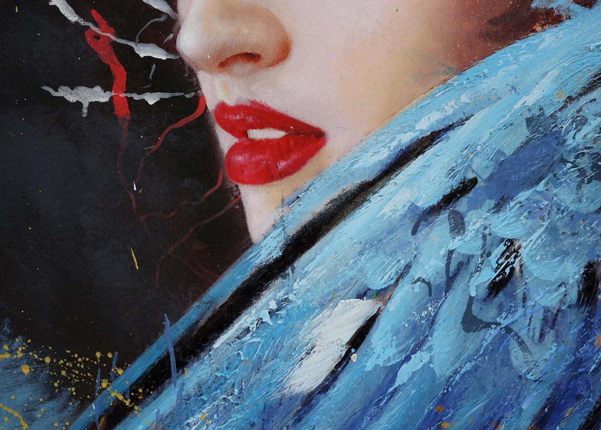 ÖLGEMÄLDE FRAU HANDGEMALT Mehrfarbig - Multicolor, Textil (150/100cm) - MCW