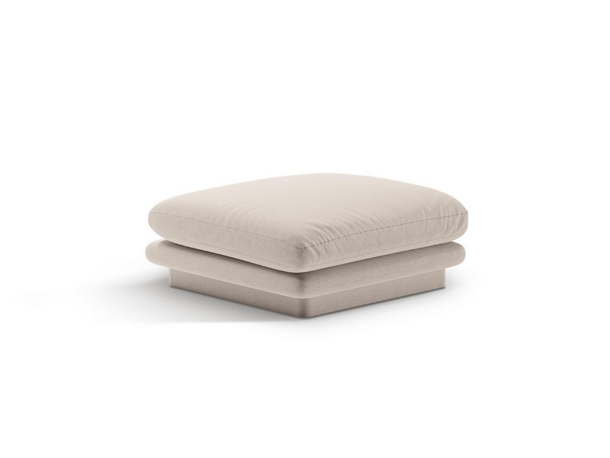 POUF Torino aus strukturiertem Stoff leichtes beige - Beige, Textil (80/41/80cm) - Micadoni