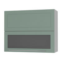 KÜCHENHÄNGESCHRANK Kvantum W8BS/90 Mint Matt / Grau Matt 90 / 32,5 / 72cm - Grau/Mintgrün, Holz/Holzwerkstoff (90/72/32.5cm) - Feldmann-Wohnen