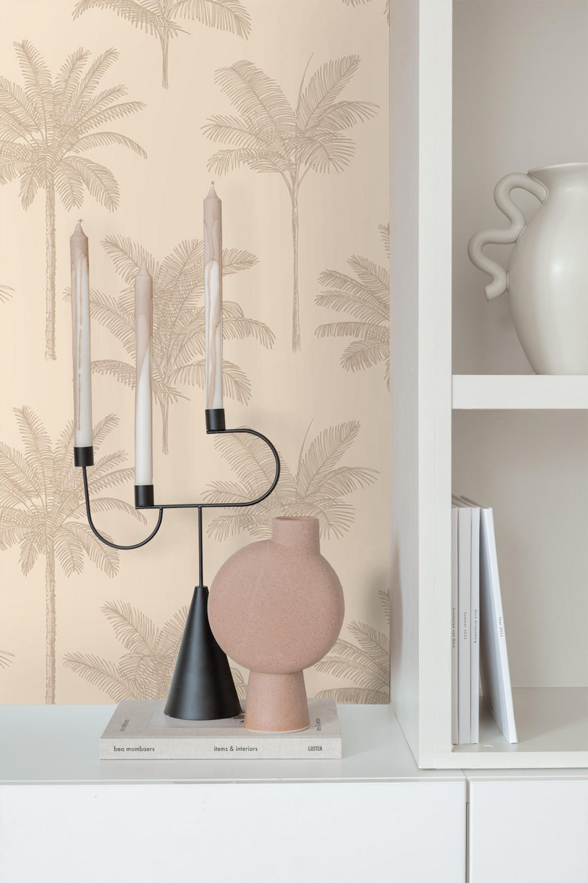 TAPETE Palmen 53 cm x 10.05 m - Beige, Papier (53/1000cm) - ESTAhome