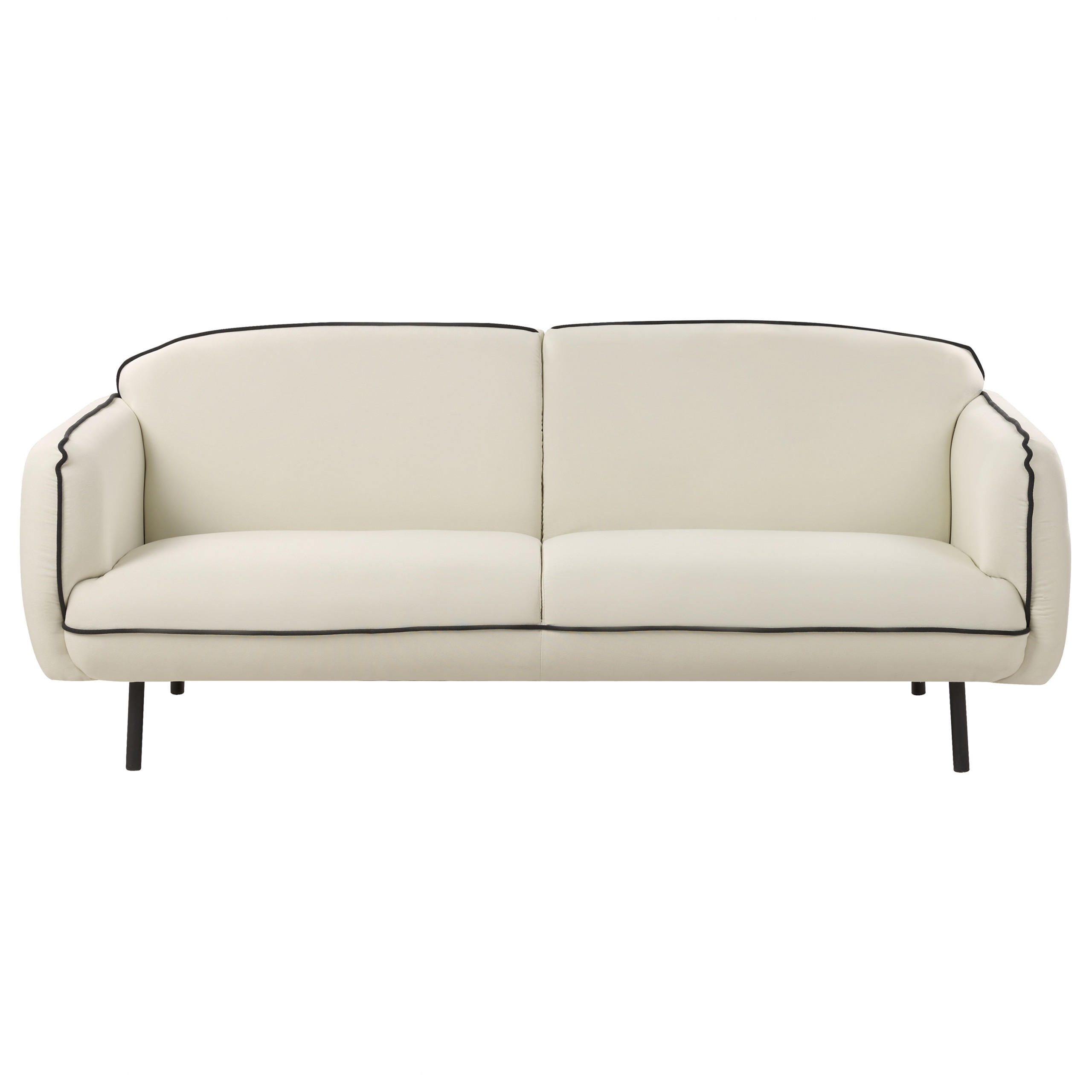 3-SITZER-SOFA hellbeige/schwarz Tonsberg - Beige/Schwarz, Textil (198/78/85cm) - Beliani