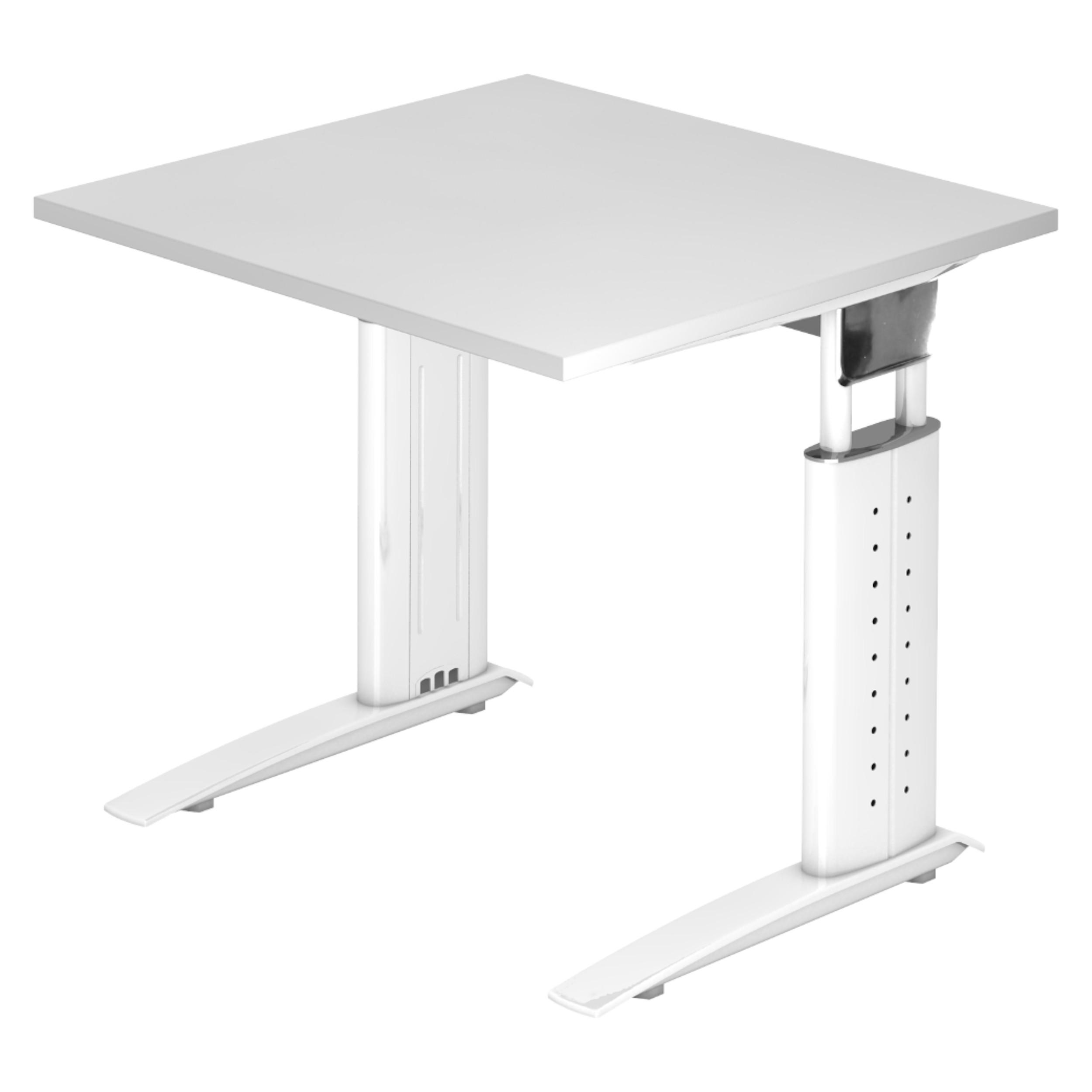 SCHREIBTISCH Serie-U 80/80/74 cm in Weiß/Weiß - Weiß, Holzwerkstoff (80/80/74cm) - bümö