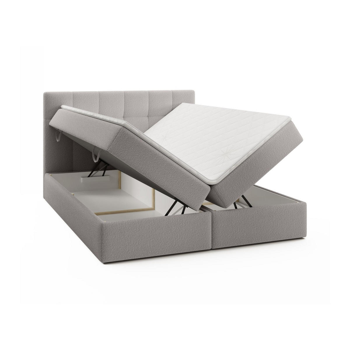 BOXBETT Arturo In Freya - Grau, Holzwerkstoff/Textil (200/200cm) - Fun Möbel