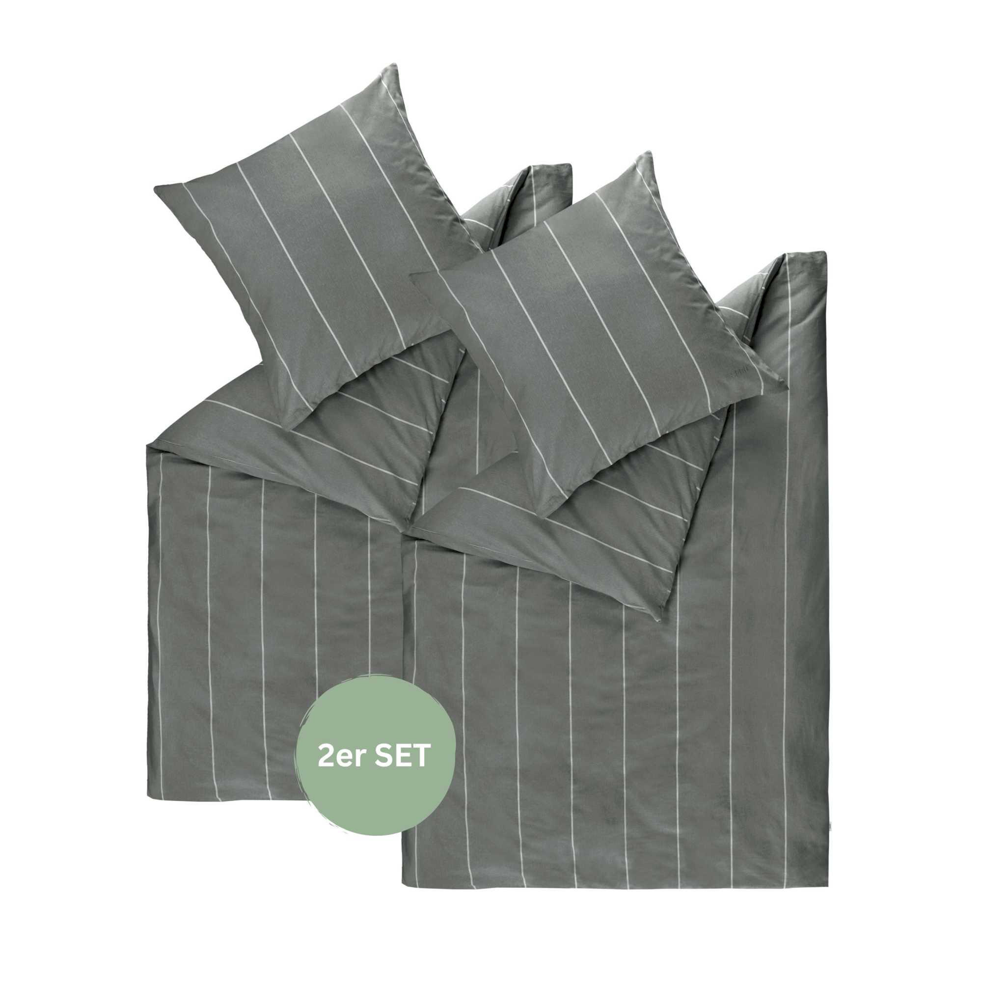 RENFORCE BETTWÄSCHE HARPLINES 2er Set - Anthrazit, Textil (140/200cm) - Esprit