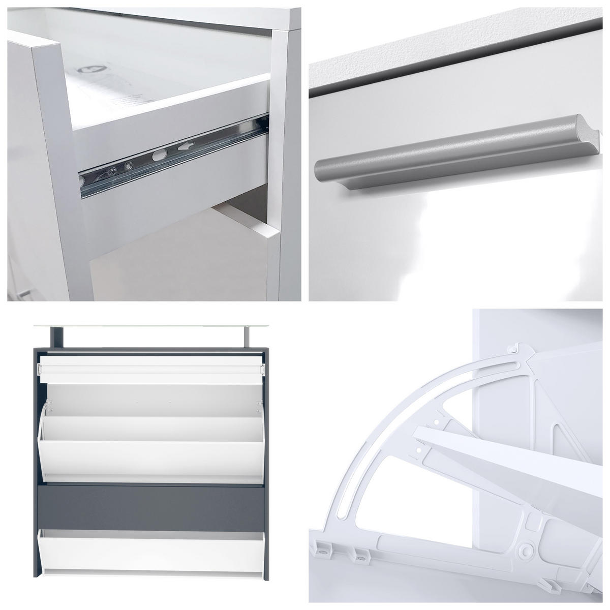 GARDEROBE Malea Fronten in Grau Hochglanz - Grau, Holzwerkstoff (180/180/23cm) - Vladon