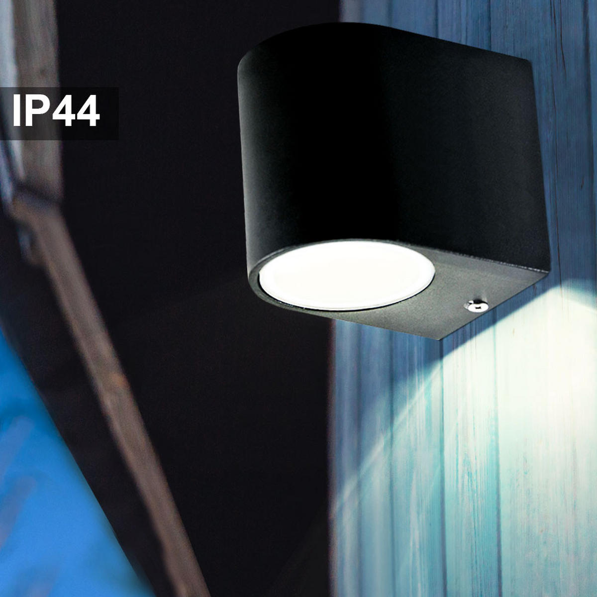 LED AUSSEN-WANDLEUCHTE Schwarz - Schwarz, Metall (6.8/8/9.2cm)