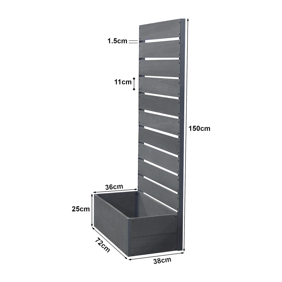 CVETLIČNI KORIT Heerde - siva, umetna masa (72/150/38cm) - [en.casa]