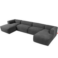 PANORAMA-ECKSOFA BUFFO 7/8 Sitzer mit extrem weicher Sitzfläche, Gewebestoff, aschfahl - Grau, Textil (424/73/180cm) - KONSIMO®