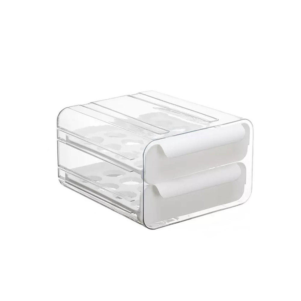 EIERBOX Doppellagig Kühlschrank Transparente - Transparent/Weiß, Kunststoff (21.5/13.5/23.5cm) - Livingandhome