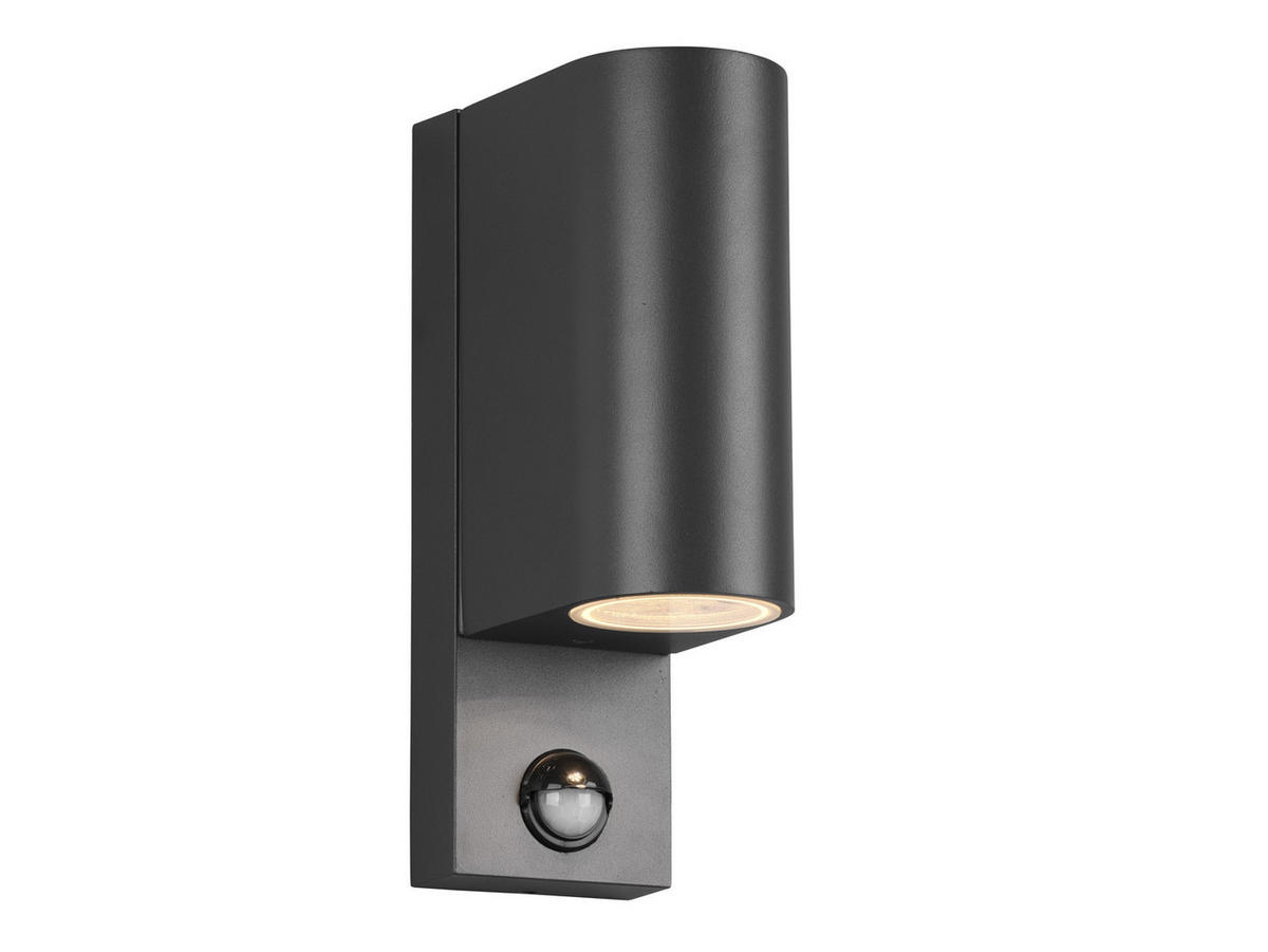 AUSSENWANDLEUCHTE mit Bewegungsmelder, Aluminium Anthrazit Höhe 22cm - Anthrazit, Metall (7/22/12cm) - meineWunschleuchte