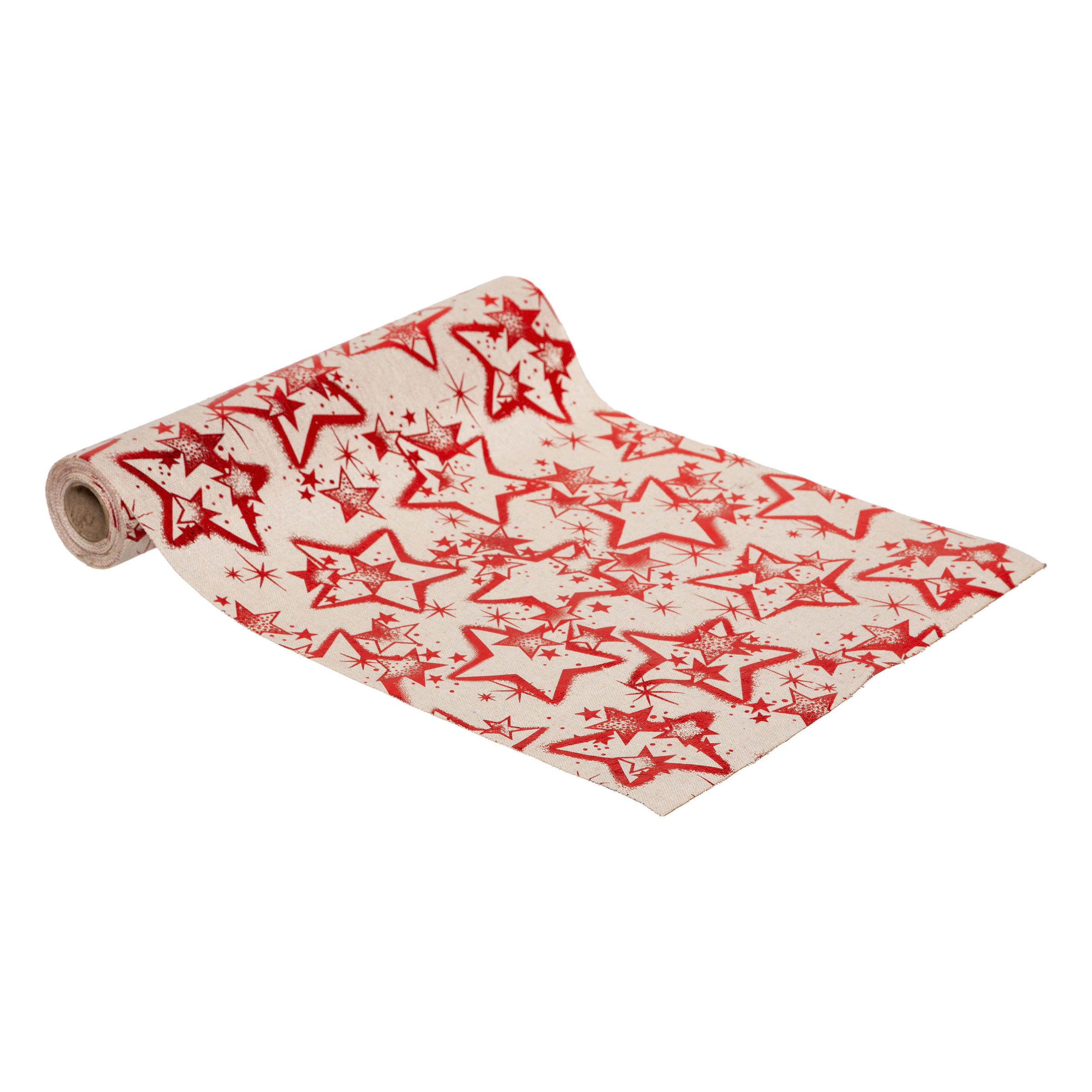TISCHLÄUFER Weihnachtsmuster 28/300 cm - Rot, Naturmaterialien (300cm) - Atmosphera Createur d´interieur