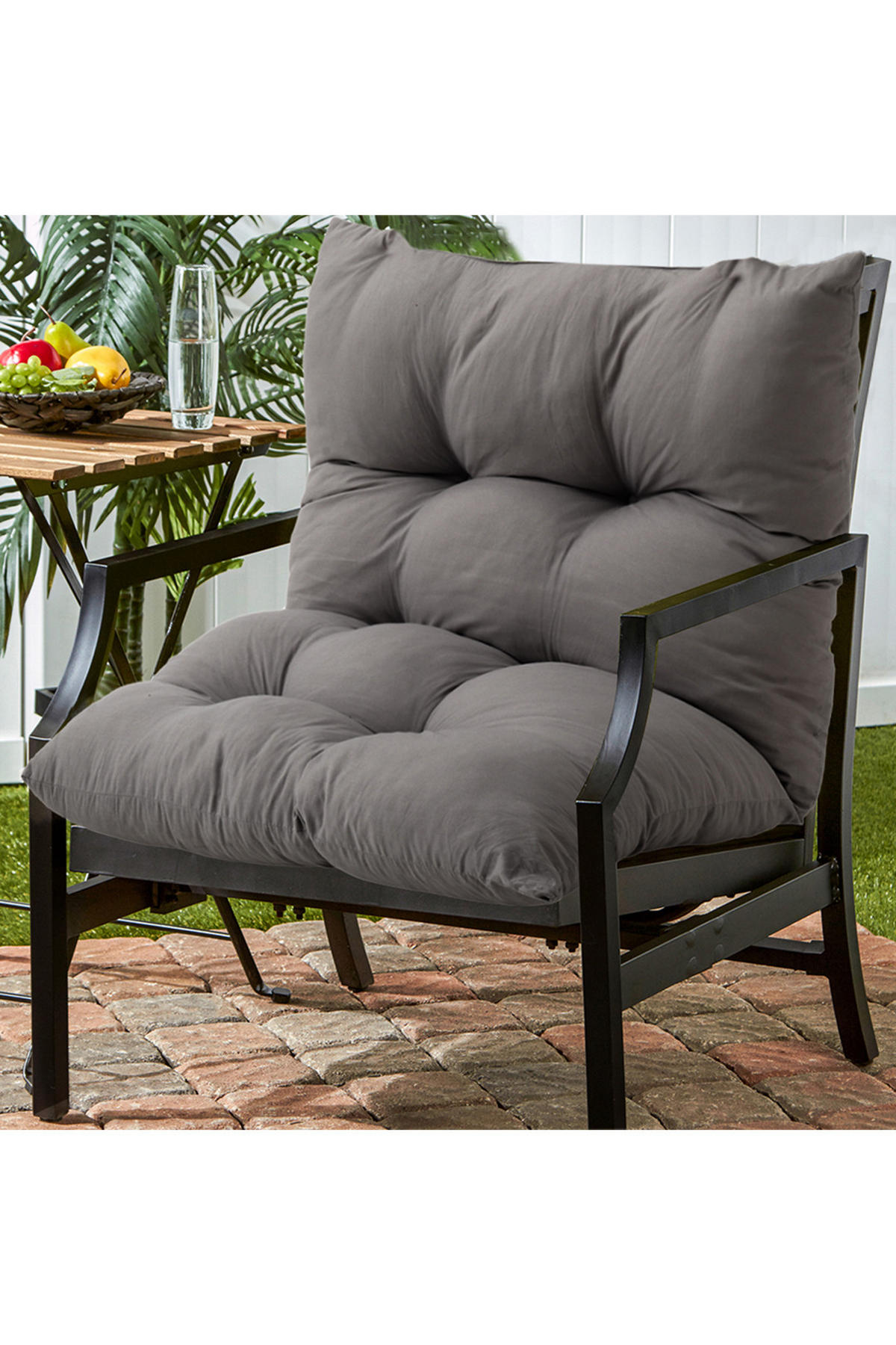 BANKKISSEN aus Polyester Dunkelgraues rechteckiges gestepptes Vielseitig einsetzbar 120 cm B x 80 cm - Dunkelgrau, Textil (80/120cm) - Livingandhome
