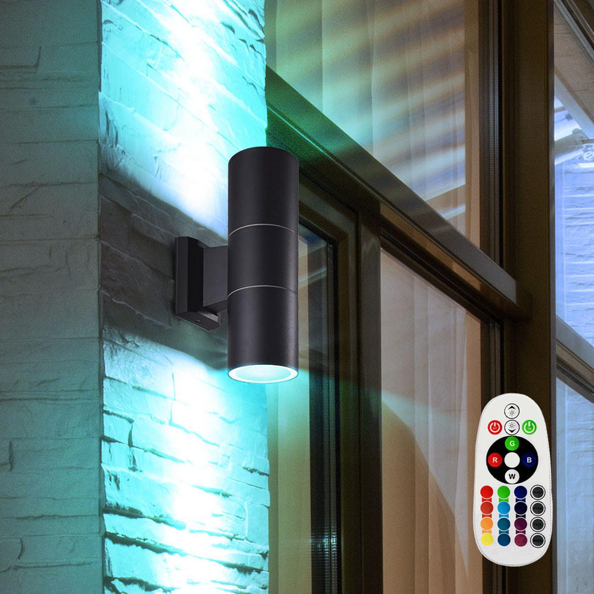 LED AUSSEN-WANDLEUCHTE Silber Aluminium Glas - Silberfarben, Glas (6.5/16.5/11.5cm)