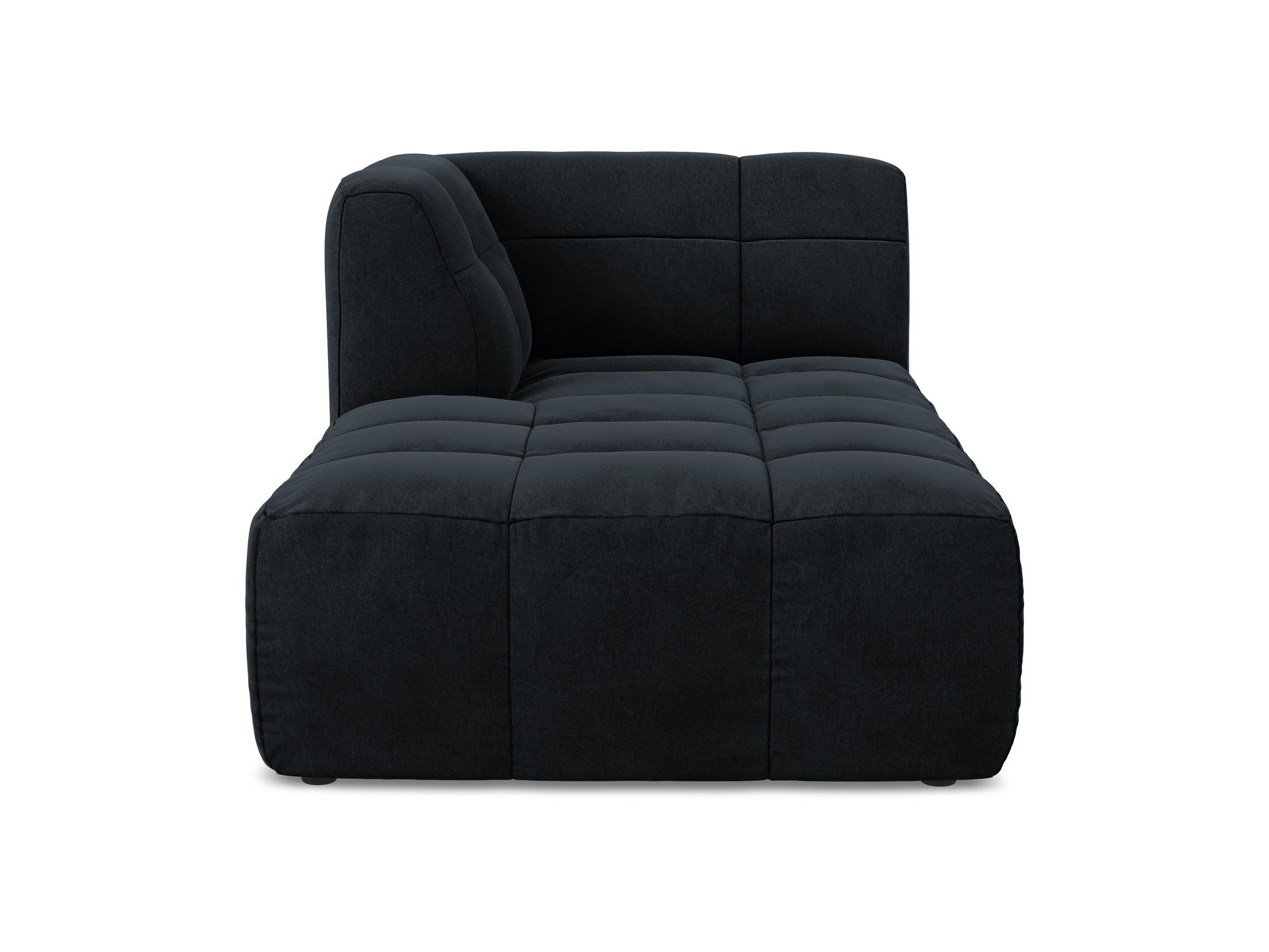 SOFAELEMENT Links Samt Stoff Blau - Türkis/Schwarz, Holzwerkstoff/Kunststoff (101/77/175cm) - Makamii