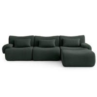 ECKSOFA Bouclé-Stoff Waldgrün - Waldgrün, Textil (281/190cm) - MILYsofa