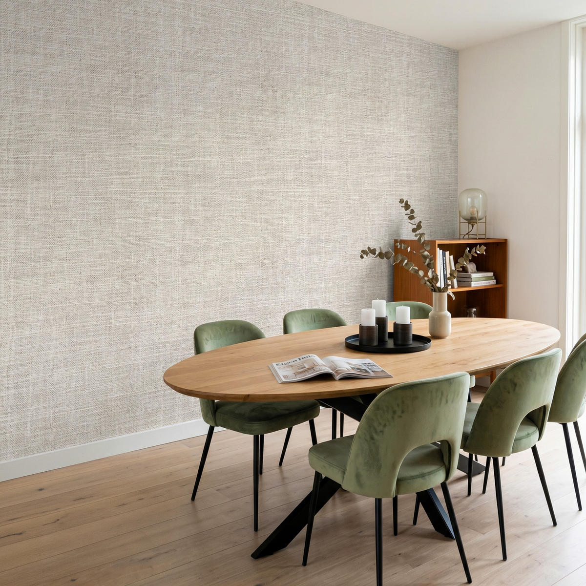 TAPETE - Leinen - Textur - Beige - 300x200 cm - Creme, Papier (300/200cm) - OnlyWow