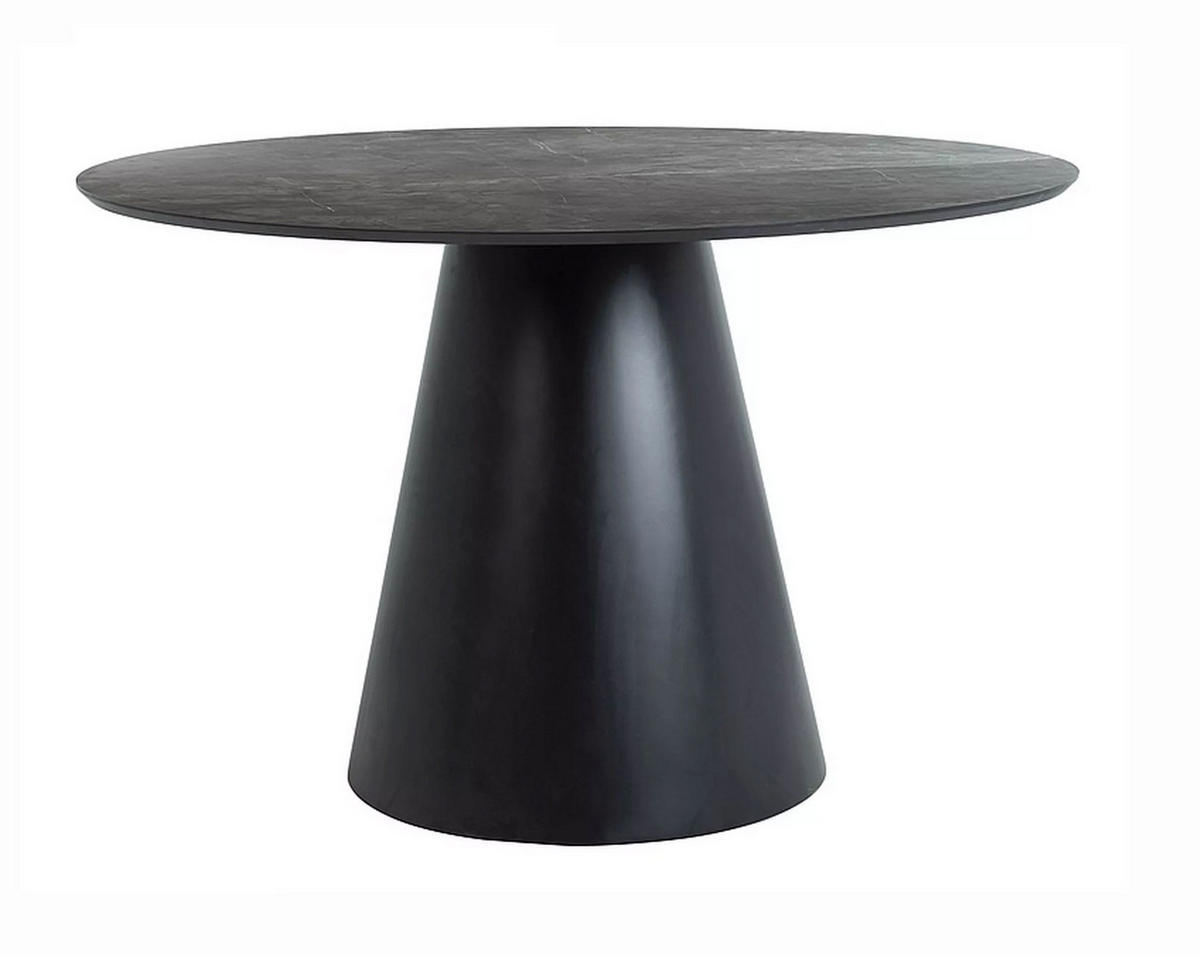 ESSTISCH Angel Marmor grau / Schwarz 100 / 100 / 77cm - Grau, Holz/Holzwerkstoff (100/100/77cm) - Feldmann-Wohnen