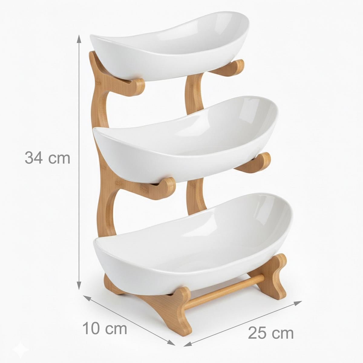 OBSTETAGERE - Multicolor, Holz/Kunststoff (25/34cm) - Relaxdays