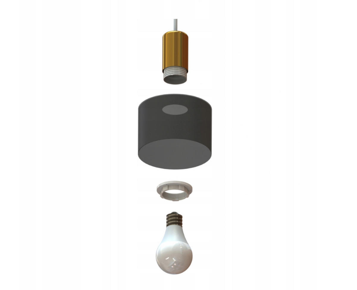 PENDELLEUCHTE BLACKSPOT - Goldfarben/Schwarz, Metall (35/35/80cm) - kiki design
