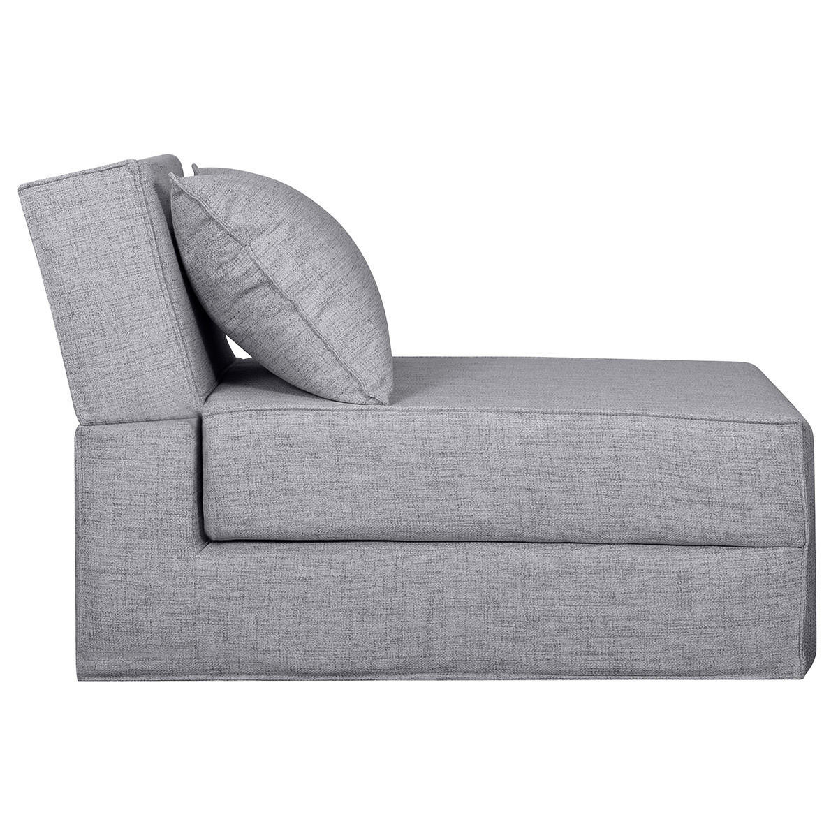 SCHLAFSESSEL Hellgrauer Stoff 1-Sitzer VICTOR - Hellgrau, Textil (95/64/70cm) - Miliboo