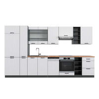 KÜCHENZEILE Fame-Line Weiß Landhaus/Anthrazit 355 cm , AP Eiche - Anthrazit/Weiß, Holzwerkstoff (355/206.8/60cm) - Vicco