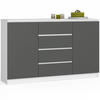 KOMMODE Weiß, Grau 160x40x99 cm - Graphitfarben/Weiß, Holzwerkstoff (160/99/40cm) - Akord