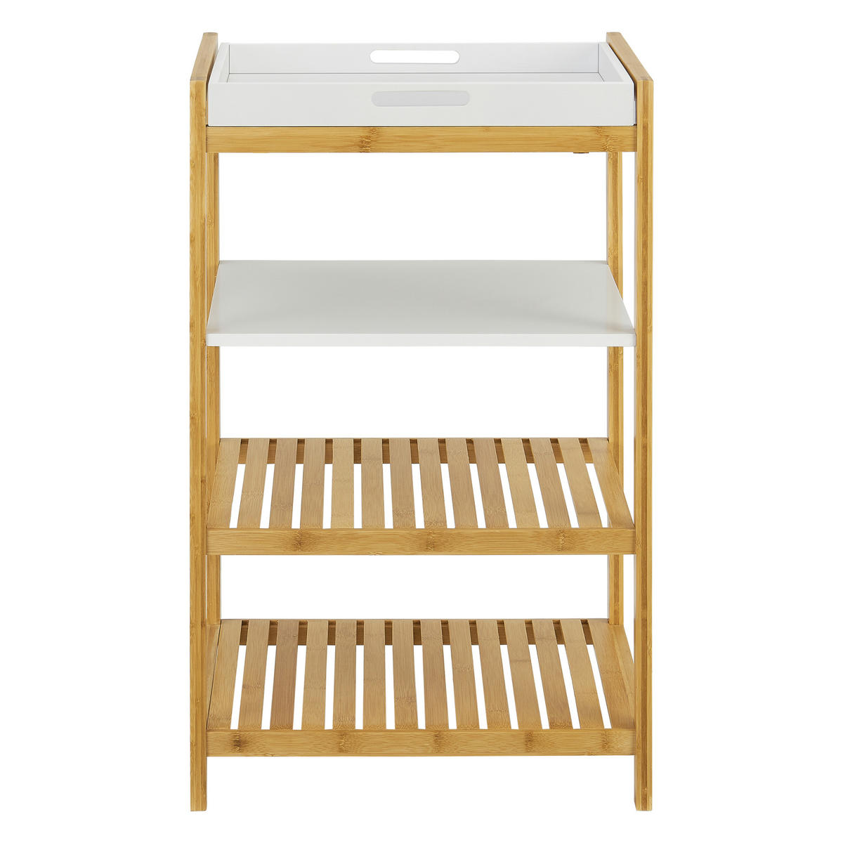 STANDREGAL Kiuruvesi - Naturfarben/Weiß, Holz/Holzwerkstoff (43/70/33cm) - [en.casa]