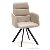 ARMLEHNSTUHL drehbar (2er-Set) Desta 52x92x60 Schwarz/Natur - Schwarz/Naturfarben, Kunststoff (60/92/52cm) - 58aufmkessel