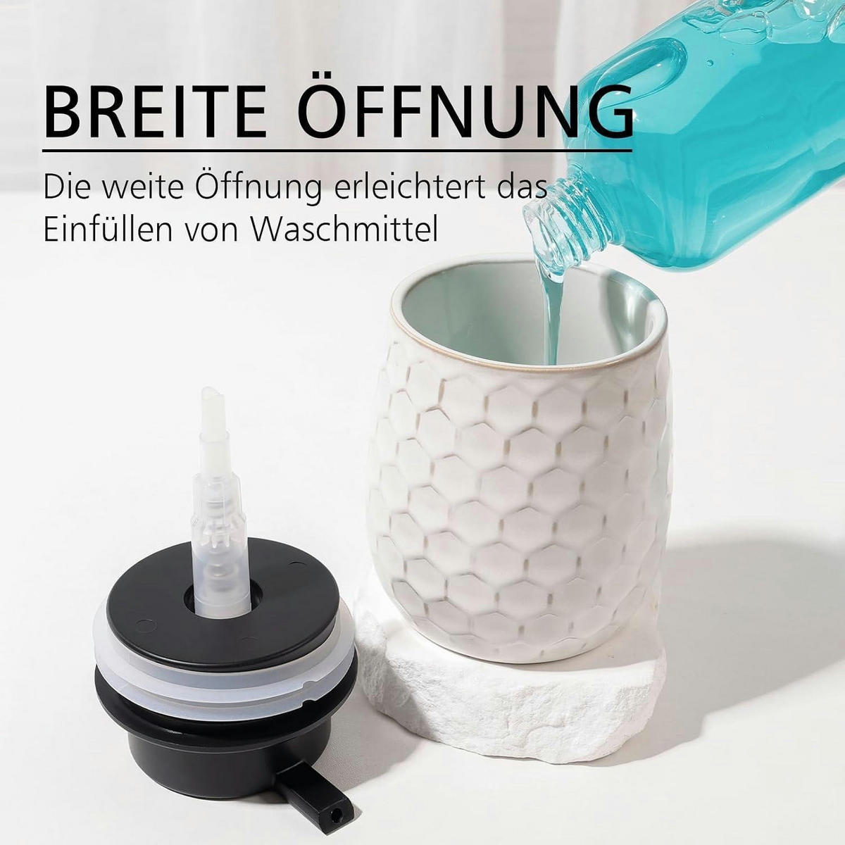 SEIFENSPENDER Keramik Beige 400ml - Beige, Keramik (9/13/9cm)