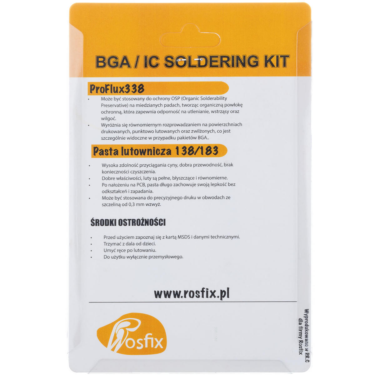 LÖTKOLBEN ProFlux338 5-tlg. Set - Lötzinn 138 °C, Flussmittel OSP, 2x Applikator, 2x Nadel, PCB BGA - Multicolor, Kunststoff/Metall (18/12/3cm)
