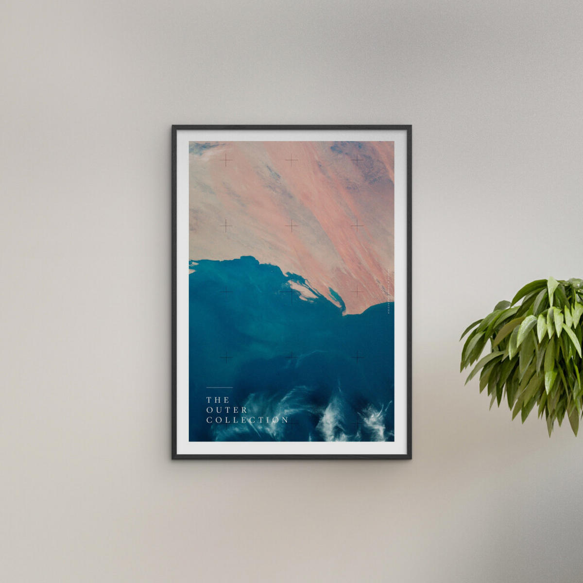 POSTER mit Rahmen Arch Atelier - The Outer Collection – 001 - Blau/Schwarz, Holz/Papier (70/100cm) - Poster&Frame