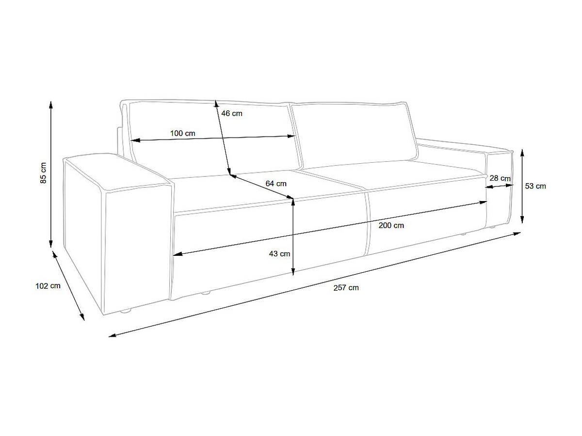 SOFA mit Schlaffunktion 4-Sitzer - Stoff - Leder-Optik - Braun - AMELIA - Braun, Textil (257/85/102cm) - Vente-Unique