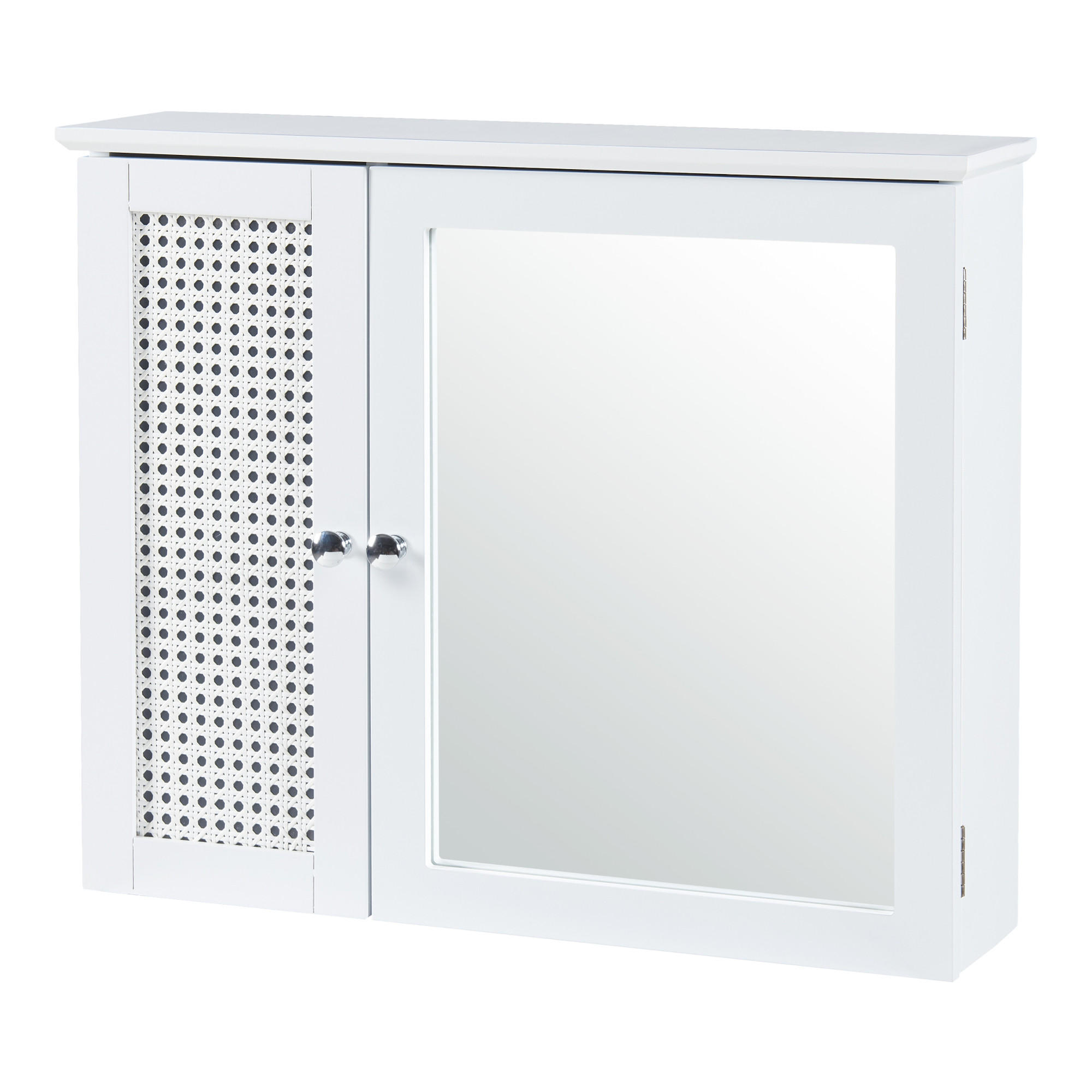 SPIEGELSCHRANK Karlsøy - Weiß, Holzwerkstoff (60/50/15cm) - [en.casa]